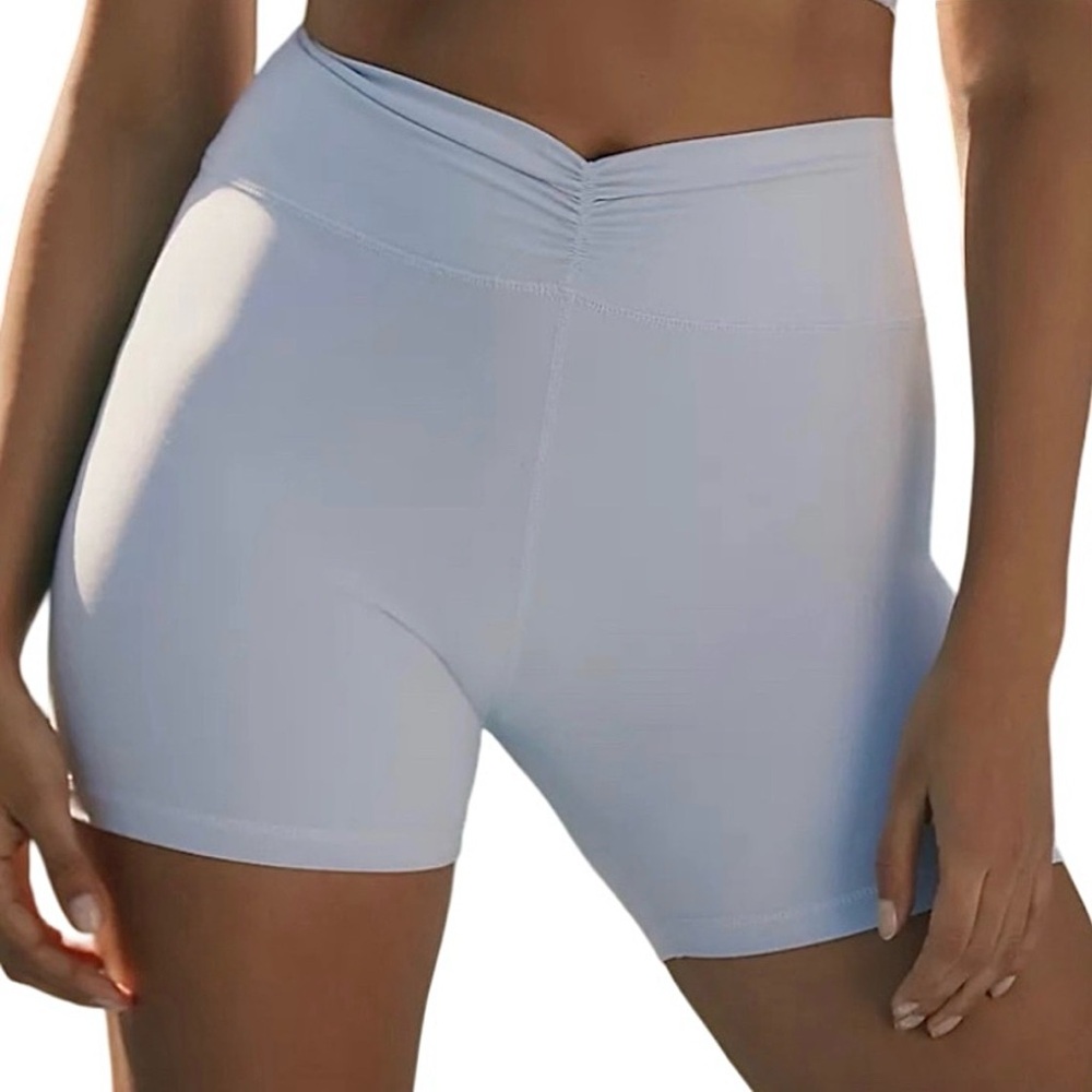 ANTHROPOLOGIE L*SPACE HIGH RISE WARREN BIKE SHORTS Blue M